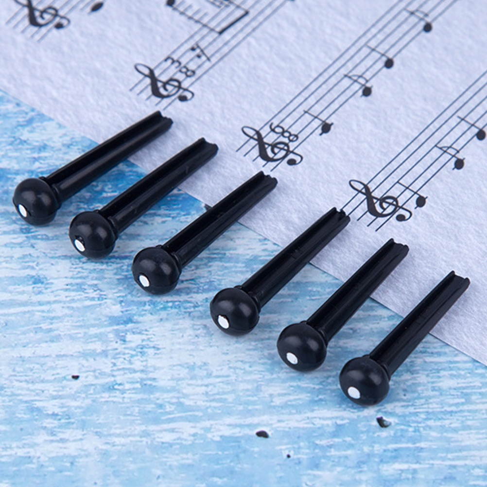 100pcs Ballad Guitar Bridge Durable String Nails Pin String Studs String Pegs Guitar Accessories (Black)