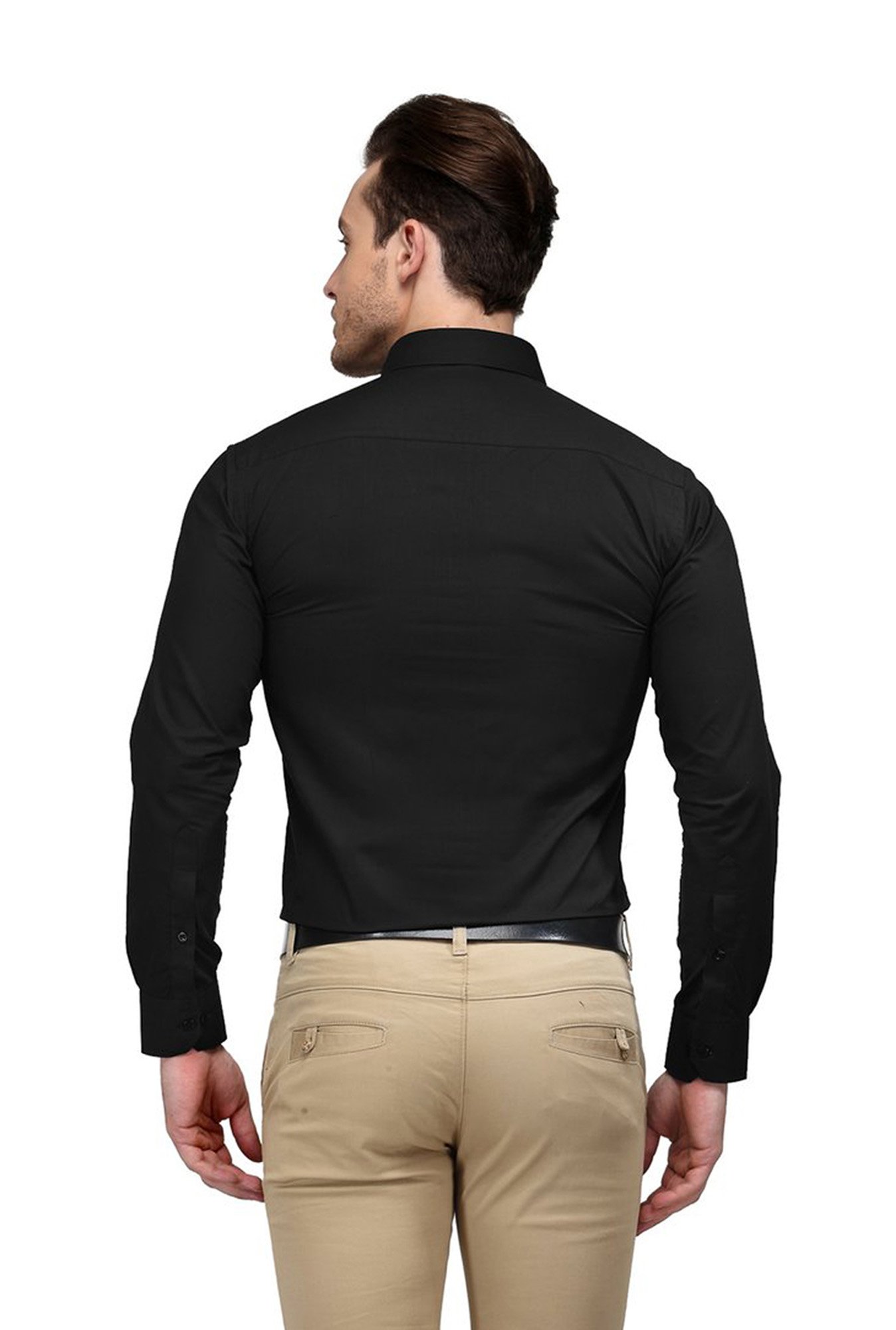 Hancock Black Slim Fit Solid Shirt