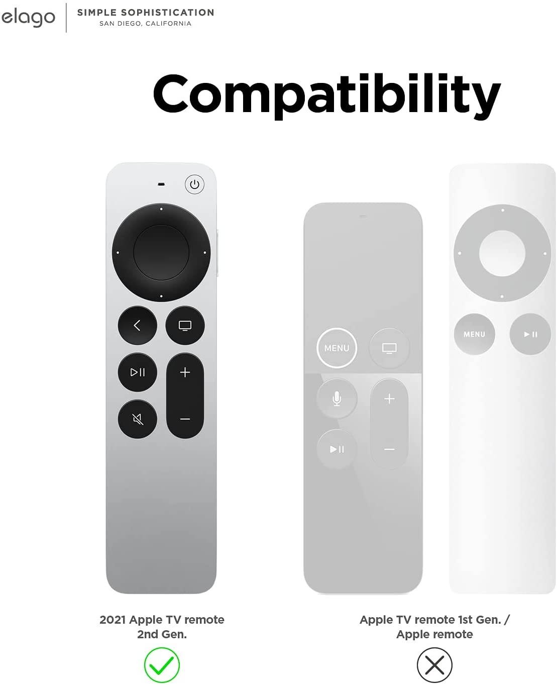 elago R1 Case Compatible with 2021 Apple TV Siri Remote - Magnet Technology, Lanyard Included, Great Grip, Heavy Shock Absorption, Drop Protection, Full Access to All Functions [Black]