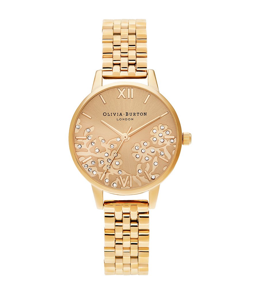 Olivia Burton Bejewelled Lace Gold Bracelet Watch
