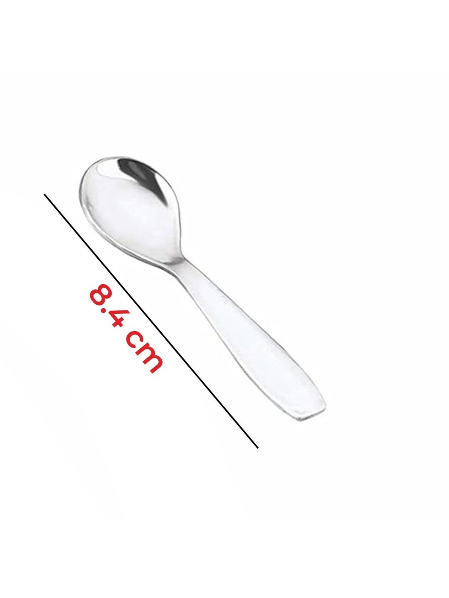 HAZEL Silver Stainless Steel Spice Box Mini Spoons - Set of 6