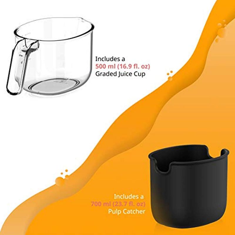 Ivation Slow Masticating Juicer Machine, 70 RPM Horizontal Juice Extractor Cold Press Juicer, Easy to Clean with Quiet Motor and Reverse