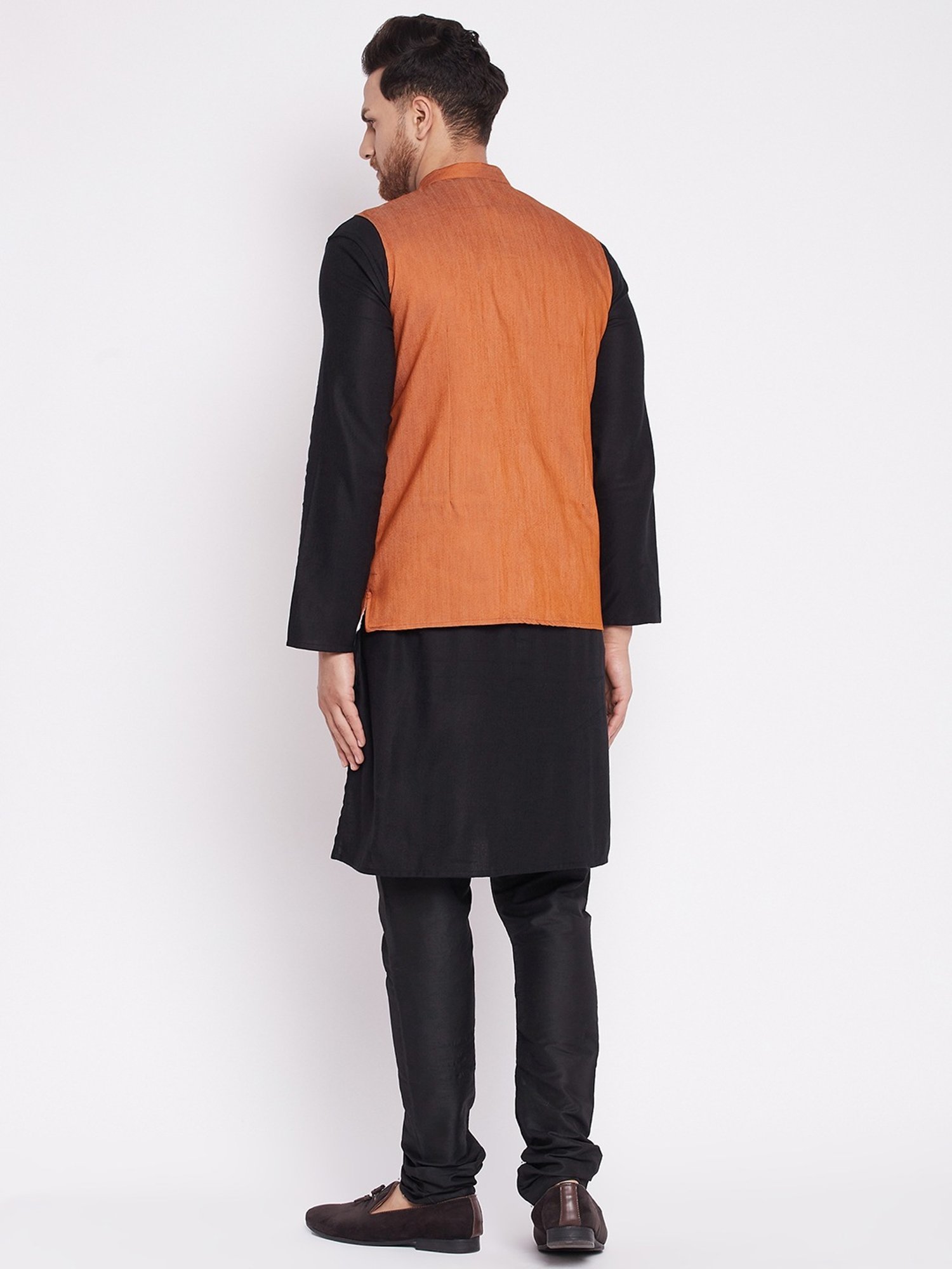 VASTRAMAY Teal Green Regular Fit Printed Nehru Jacket