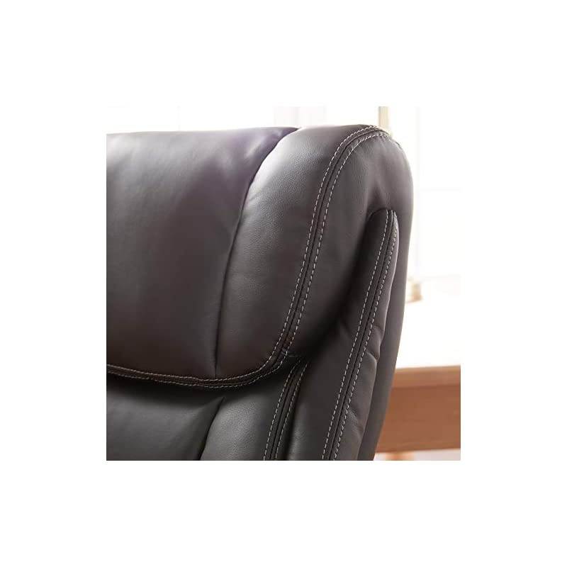 45783A Bellamy Bonded Leather Executive Office Chair with Memory Foam Cushions, Black