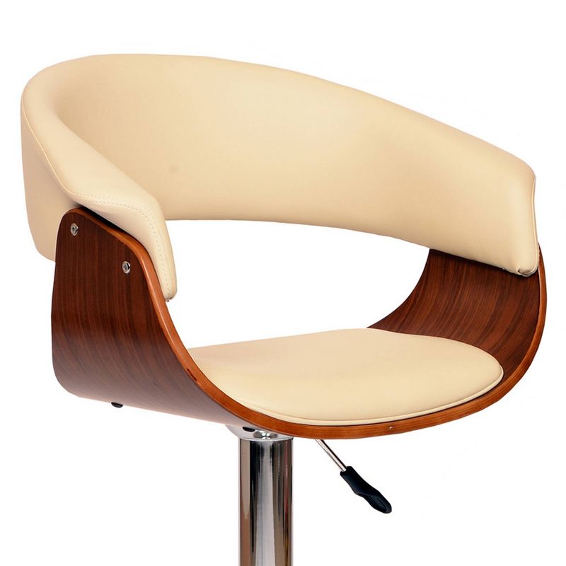 Paris Swivel Barstool Cream/Walnut - Armen Living