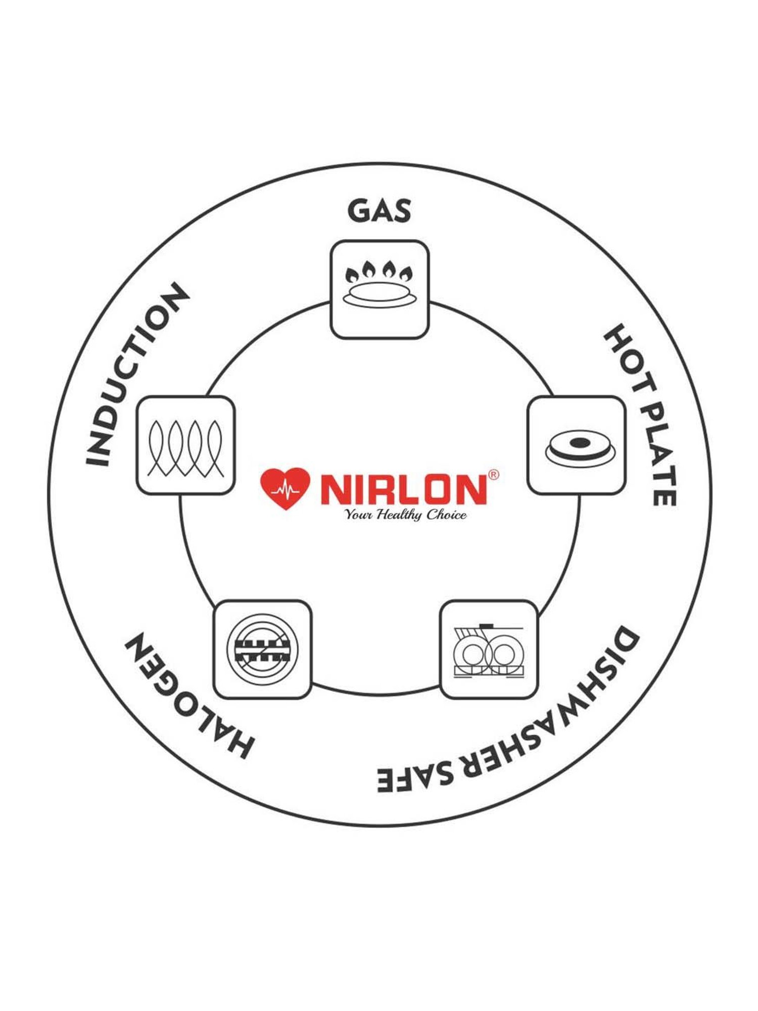 Nirlon Deluex Silver Stainless Steel 24 cm Induction Deep Kadhai With Steel Lid (3.2 L)