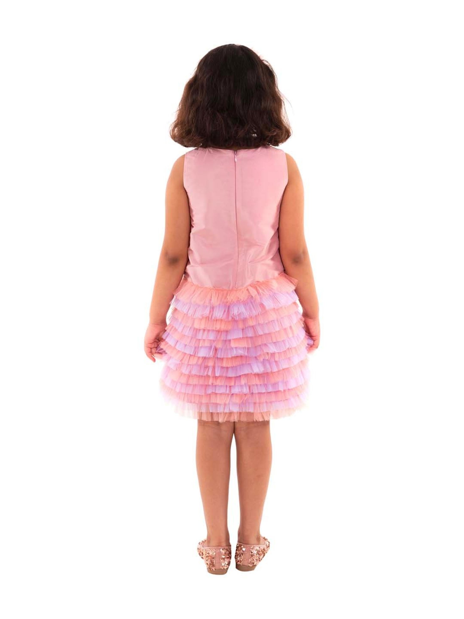 A Little Fable Kids Pink Embellished Dress