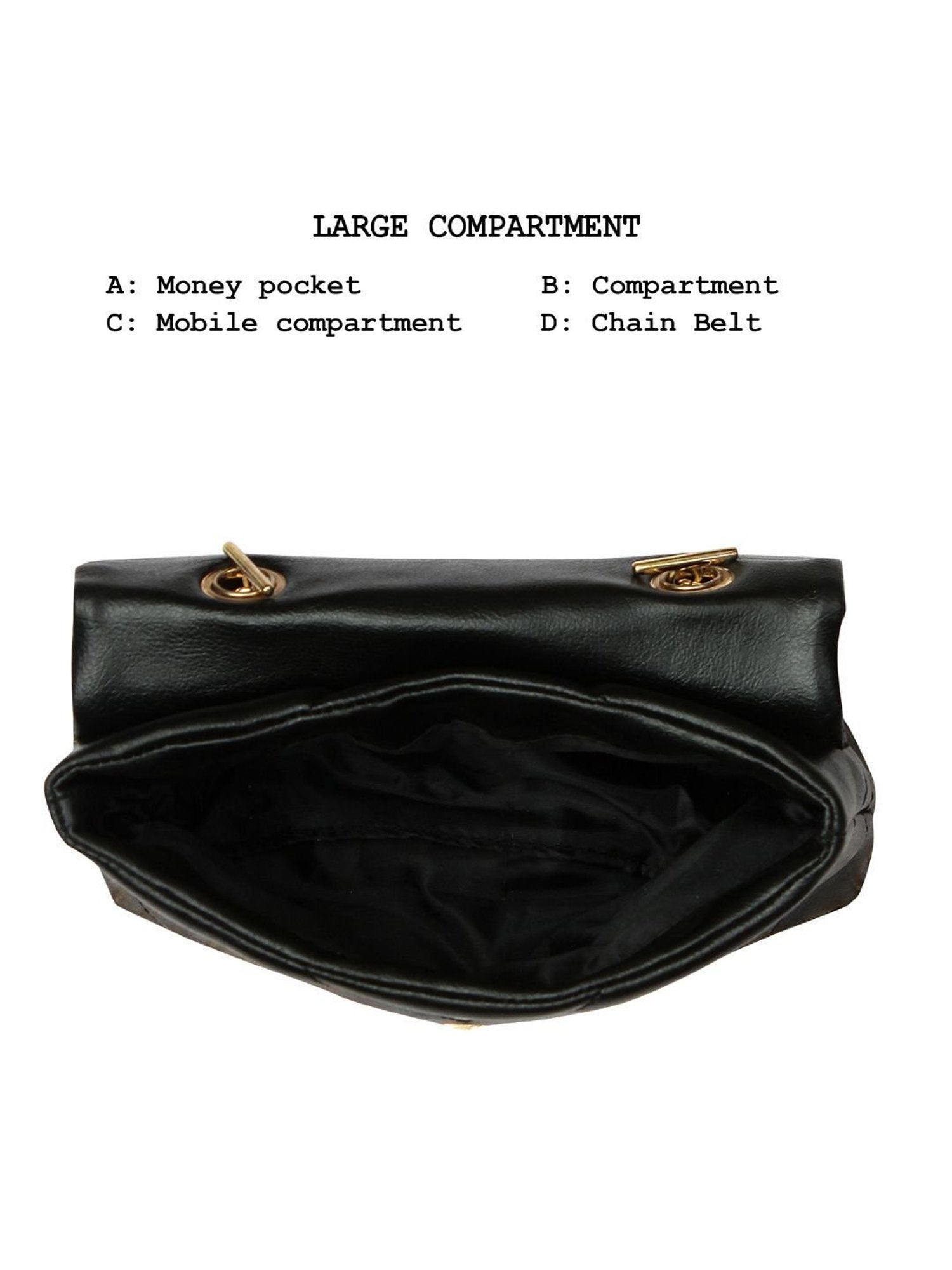 Yelloe Black Solid Medium Cross Body Bag
