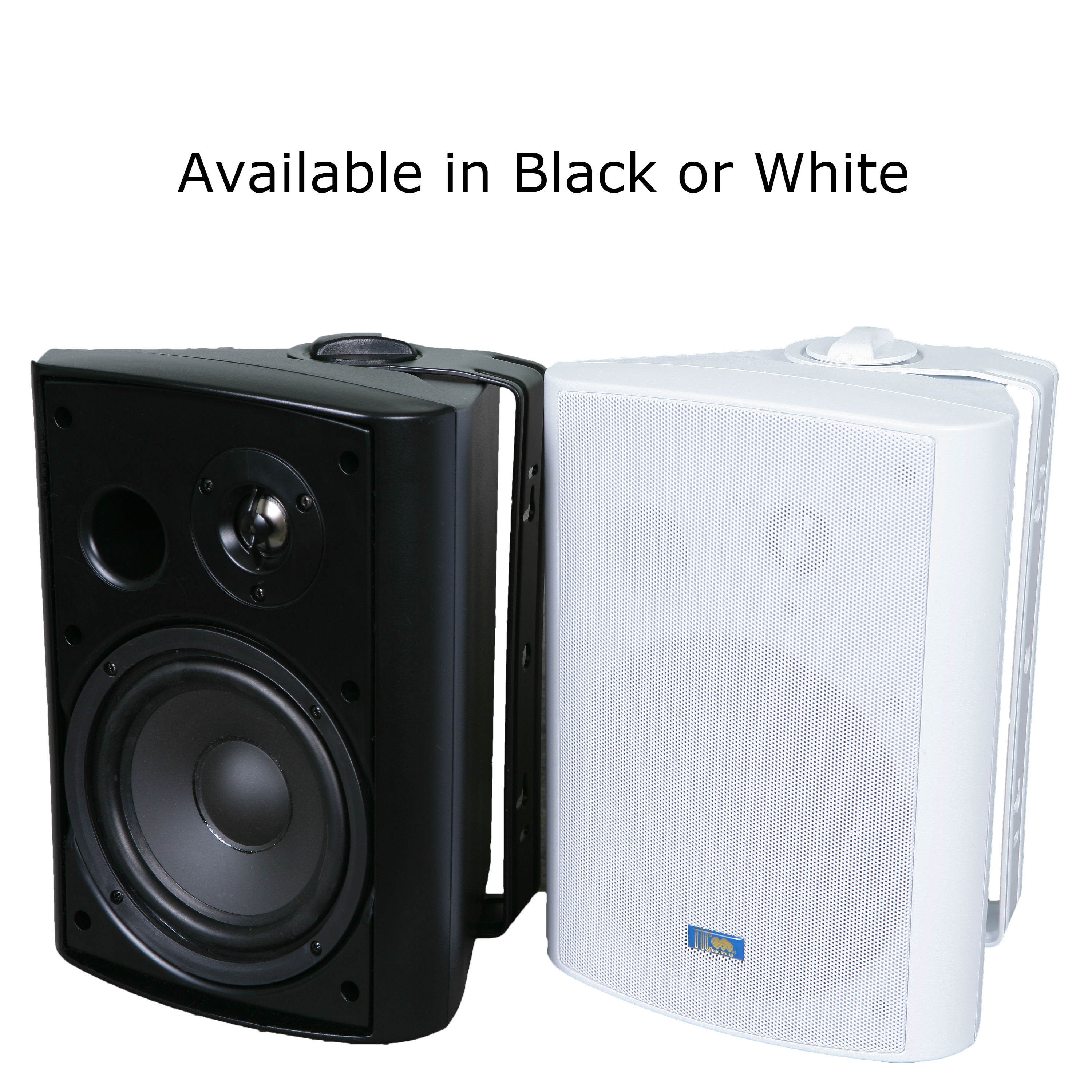 TIC ASP120-B 6.5" Weather-Resistant Outdoor Patio Speakers with 70v Switch (Pair) - Black