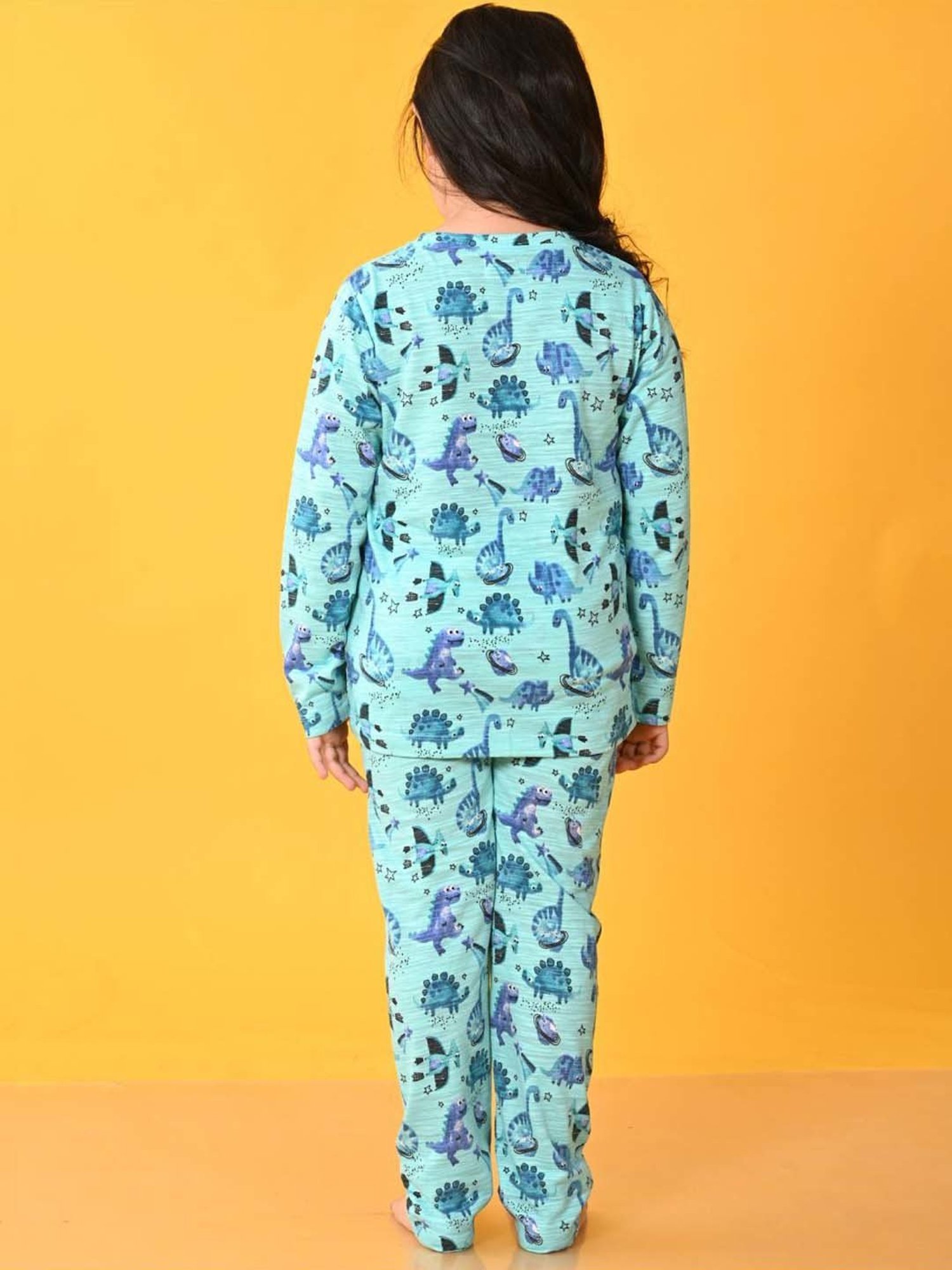 Anthrilo Kids Aqua Cotton Printed Full Sleeves T-Shirt & Trouser