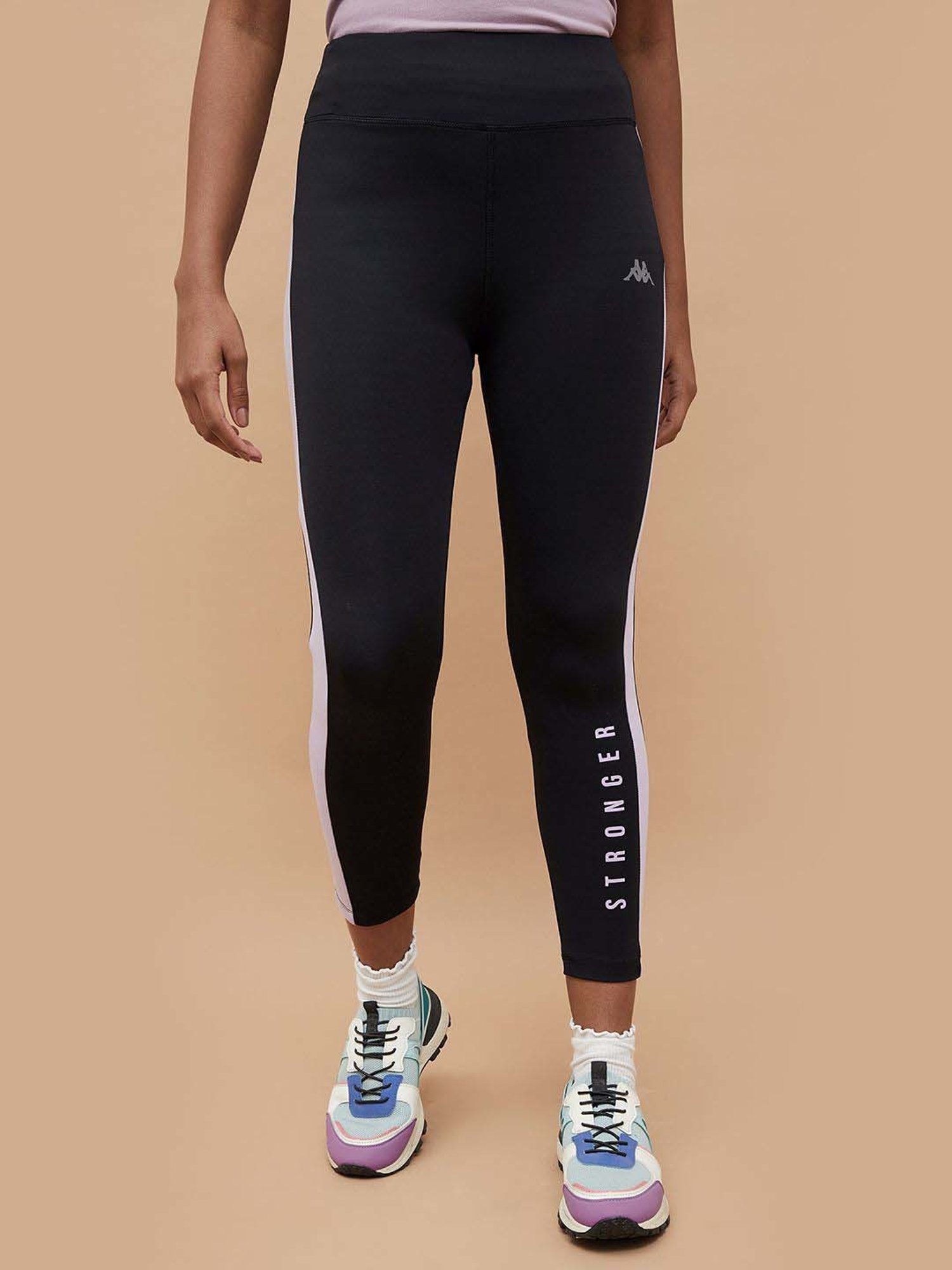 KAPPA Black Printed Sports Tights