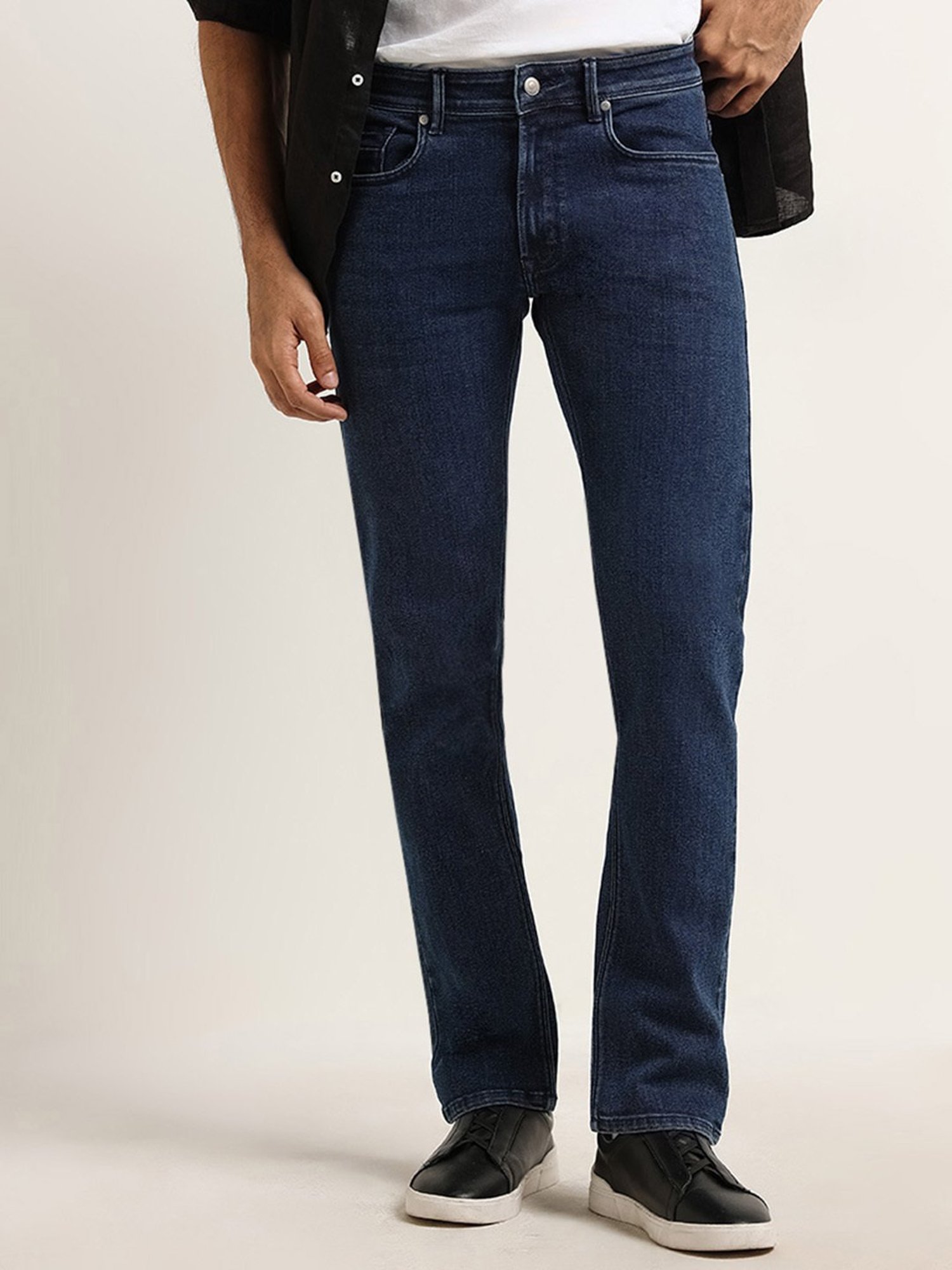 Ascot by Westside Dark Blue Relaxed Fit Mid Rise Jeans