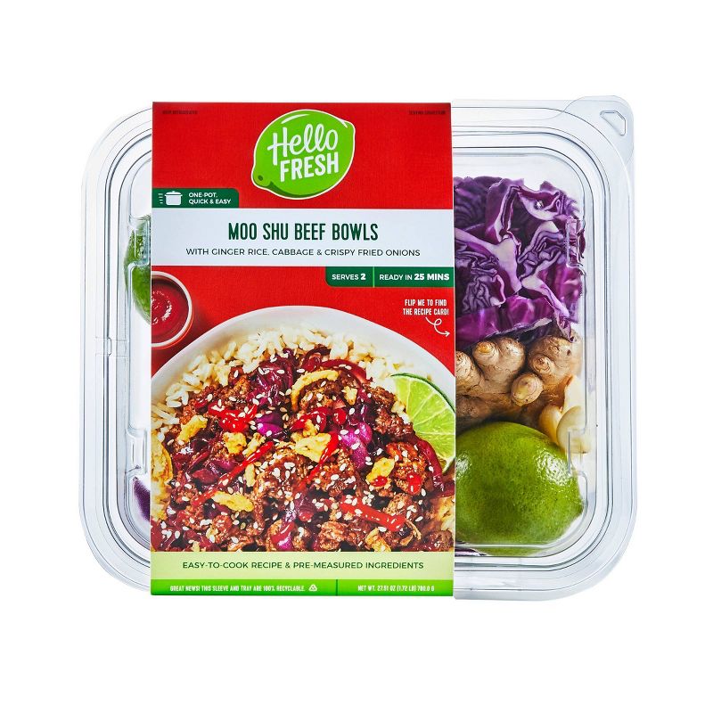 HelloFresh Moo Shu Beef Bowls With Ginger Rice, Cabbage & Crispy Fried Onions Meal Kit - 27.51oz