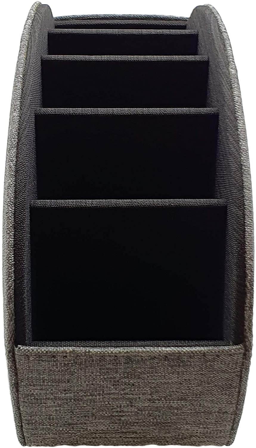 Fabric Remote Control Holder Storage Caddy and Desk Organiser 5 Compartments for TV, DVD, Blu-Ray Remotes - CEG10 Fine Fabric Pepper Red by Connected Essentials (Uniform Gray)