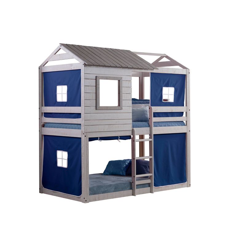 Deer Blind Bunk Rustic with Tent Kit Gray/Blue - Donco Kids