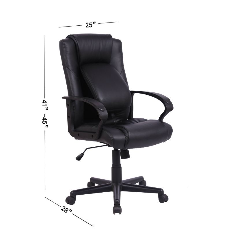Adjustable Office Chair with Expandable Back Support Black - WOVENBYRD