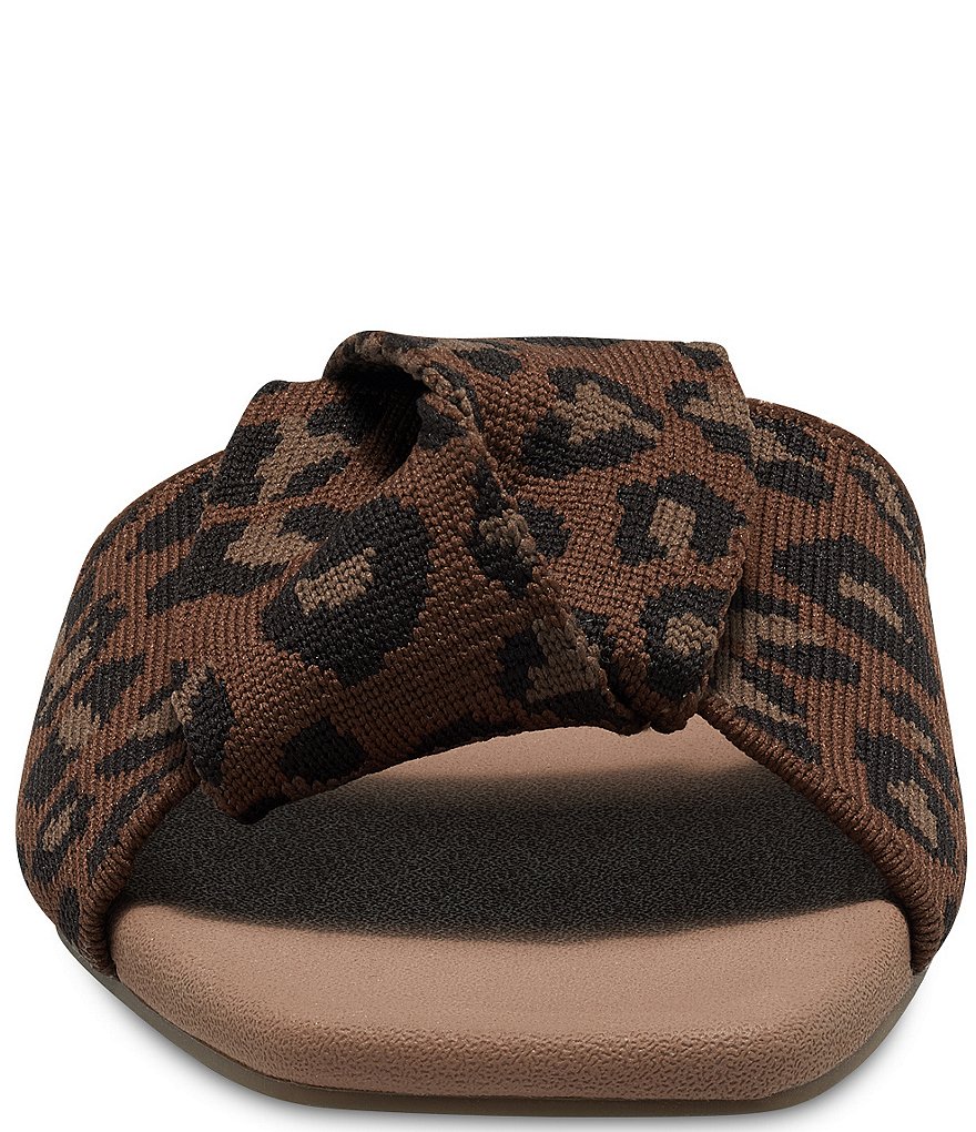 Vince Camuto Skylinna Washable Leopard Print Knotted Flat Sandals