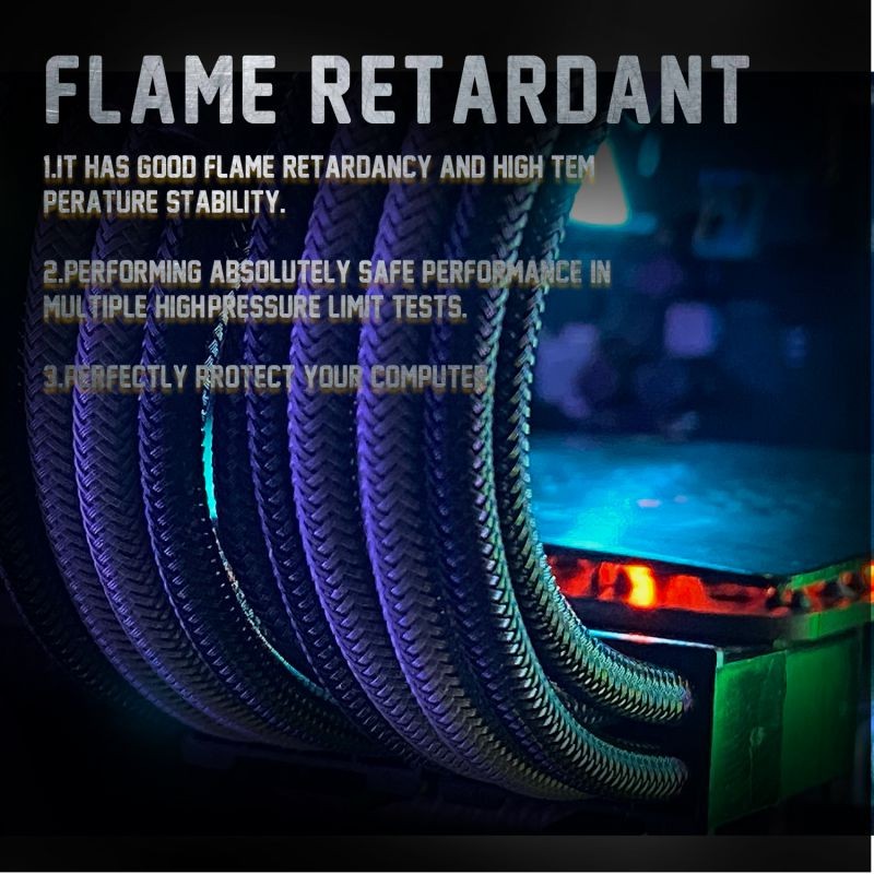 Graphics Card 6+2Pin 8Pin Male to Male Adapter Power Cable for Great Wall Dragon Module Power Supply with Net Cover,Black,about 58cm