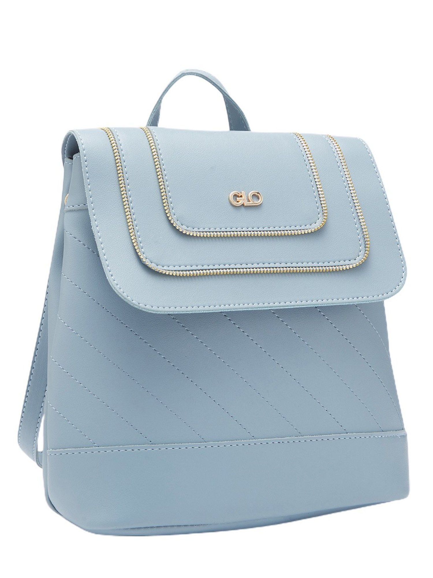 Globus Women Blue Solid Vegan Leather Backpack