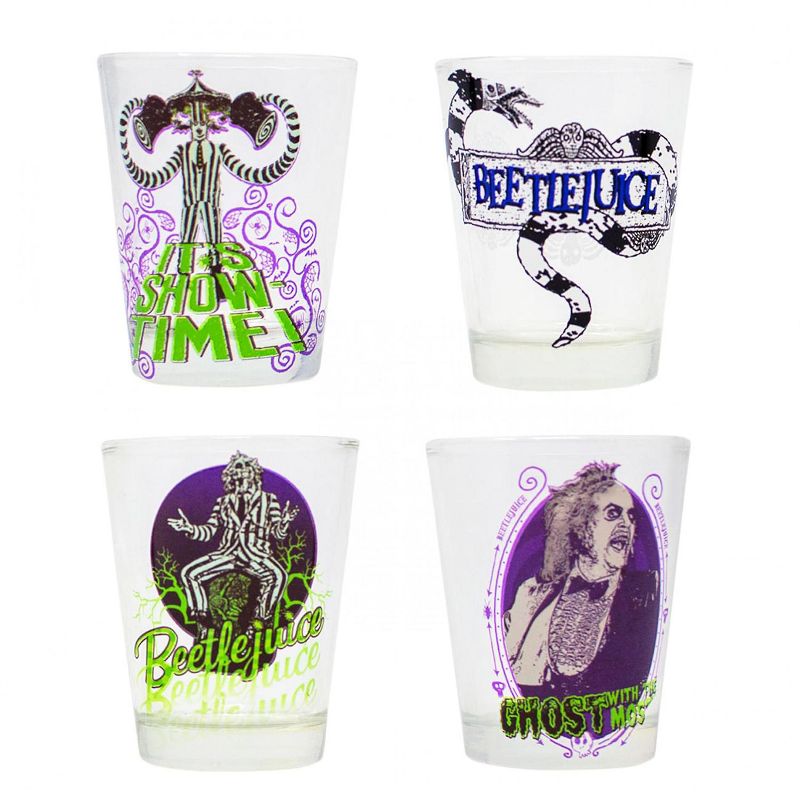 Silver Buffalo Beetlejuice 4 Piece Mini Glass Set