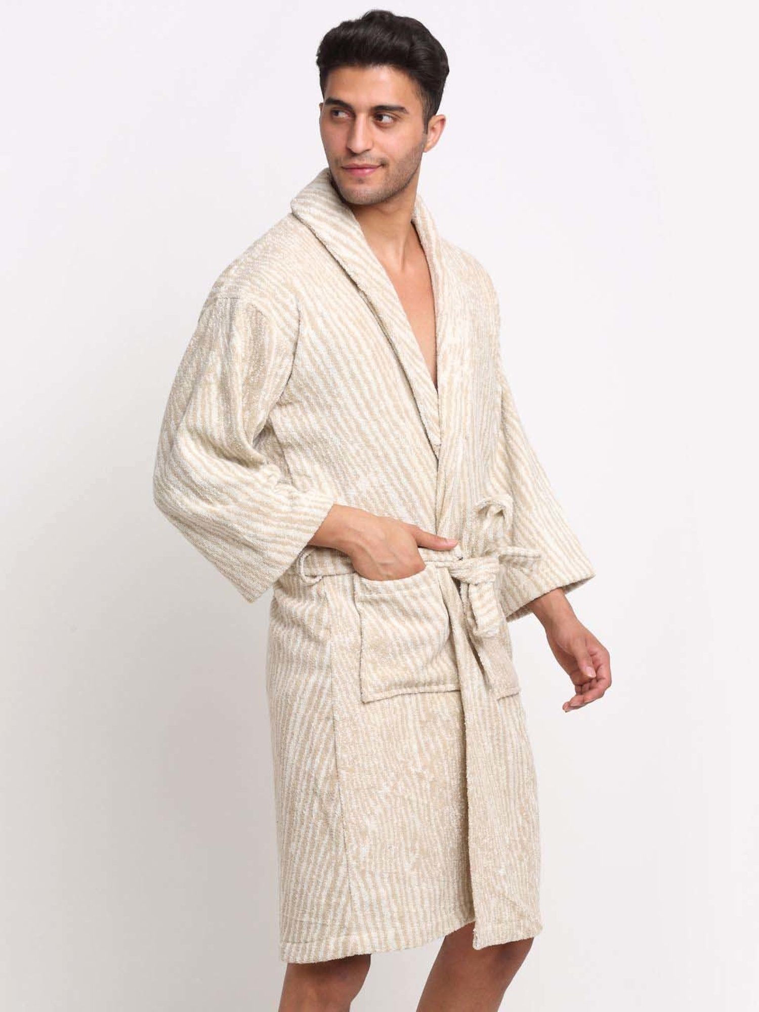 Trident Comfort Living Grey Cotton 380 GSM Bathrobe