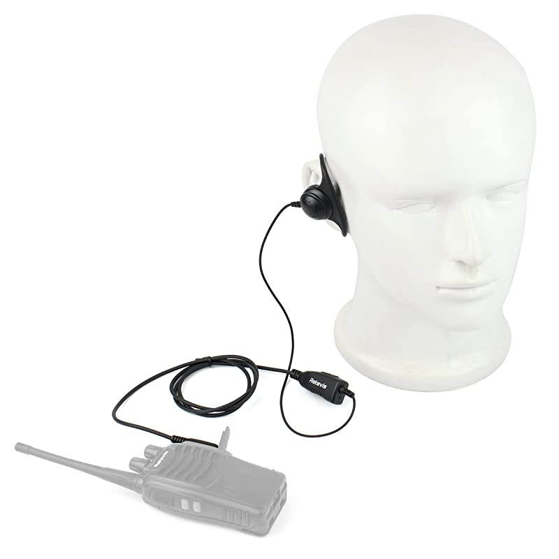 Walkie Talkies Headset 2 Pin D Shape Radio Earpiece with Mic for Baofeng UV5R  RT15 RT22 RT28 RT46 Kenwood TwoWay Radios 5 Pack