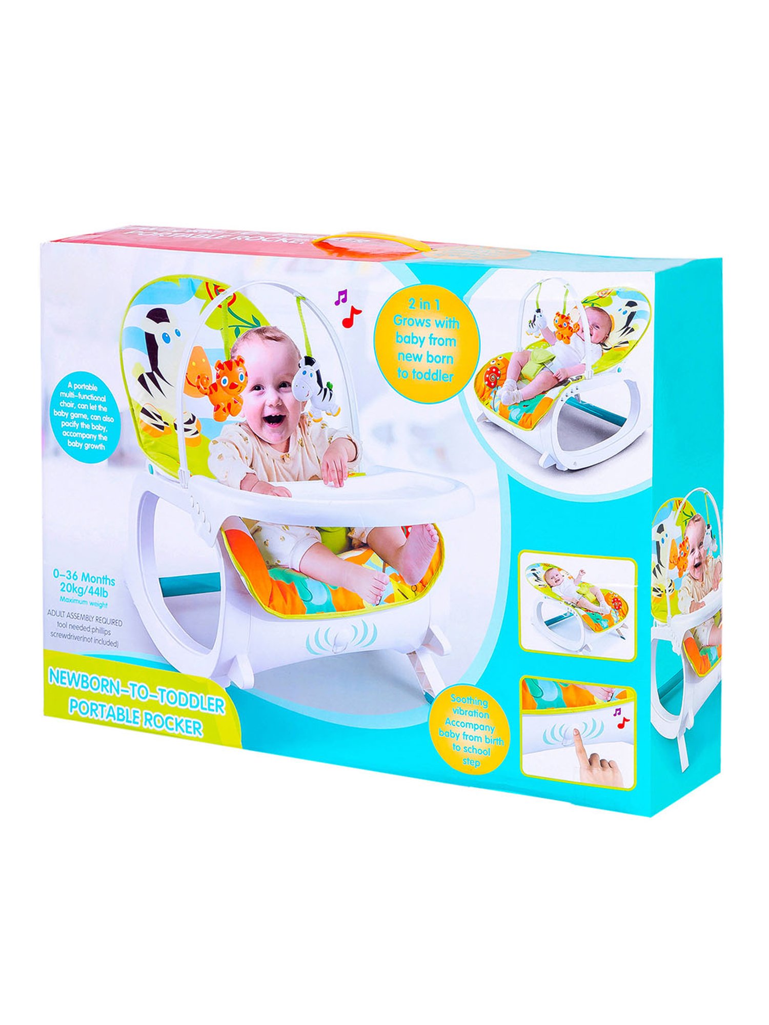 Baby Moo Green 2 In 1 Rocker Cum Feeding Chair (20 Kg)