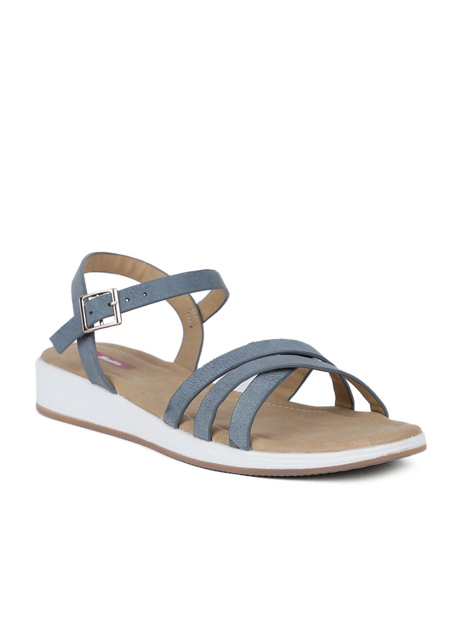 Bata Women's Blue Ankle Strap Wedges