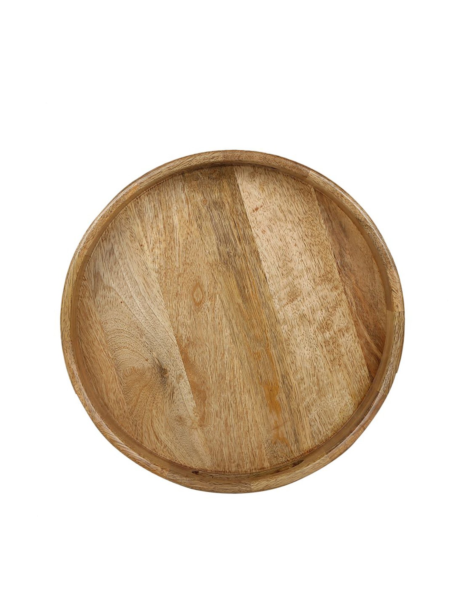 Crayton Natural Mango Wood Round Serving Tray - Set of 1