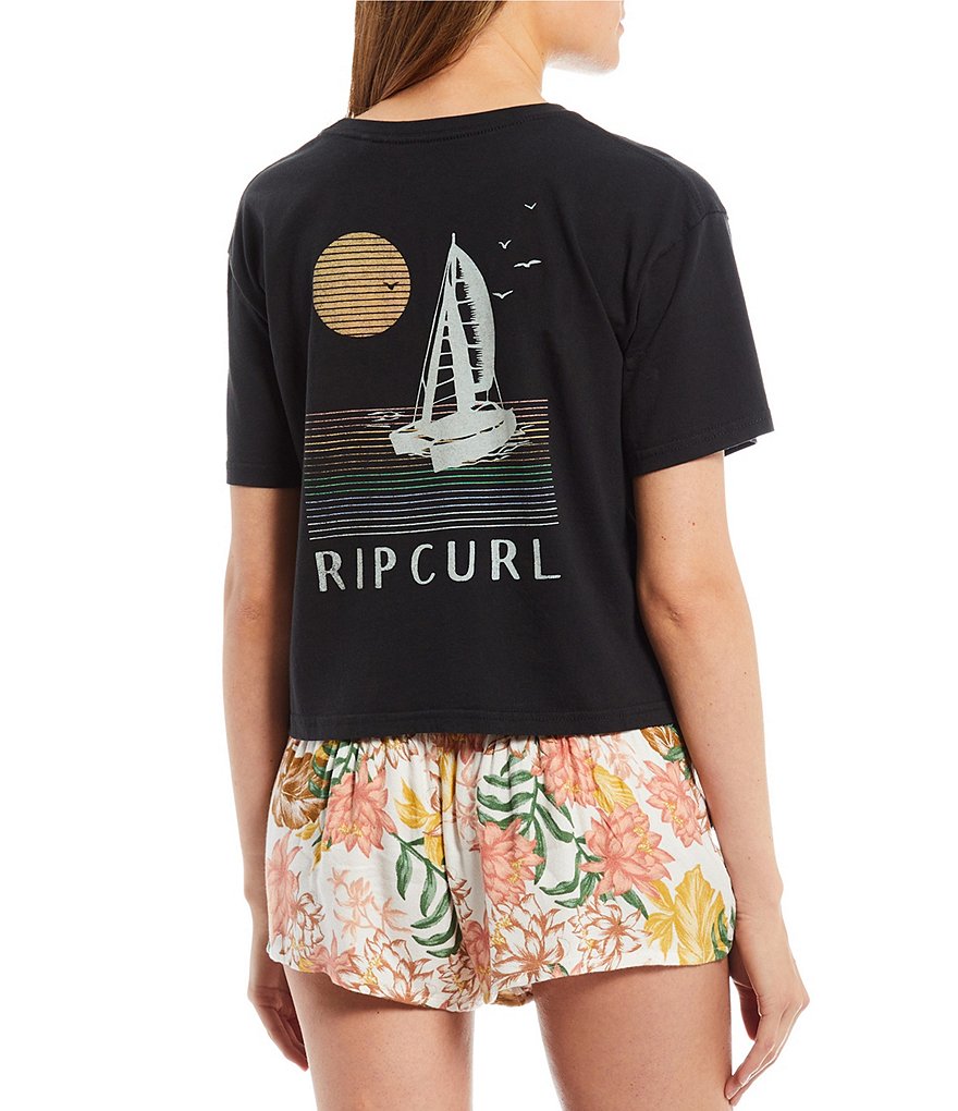 Rip Curl Short-Sleeve Sail Away Graphic Crop Tee