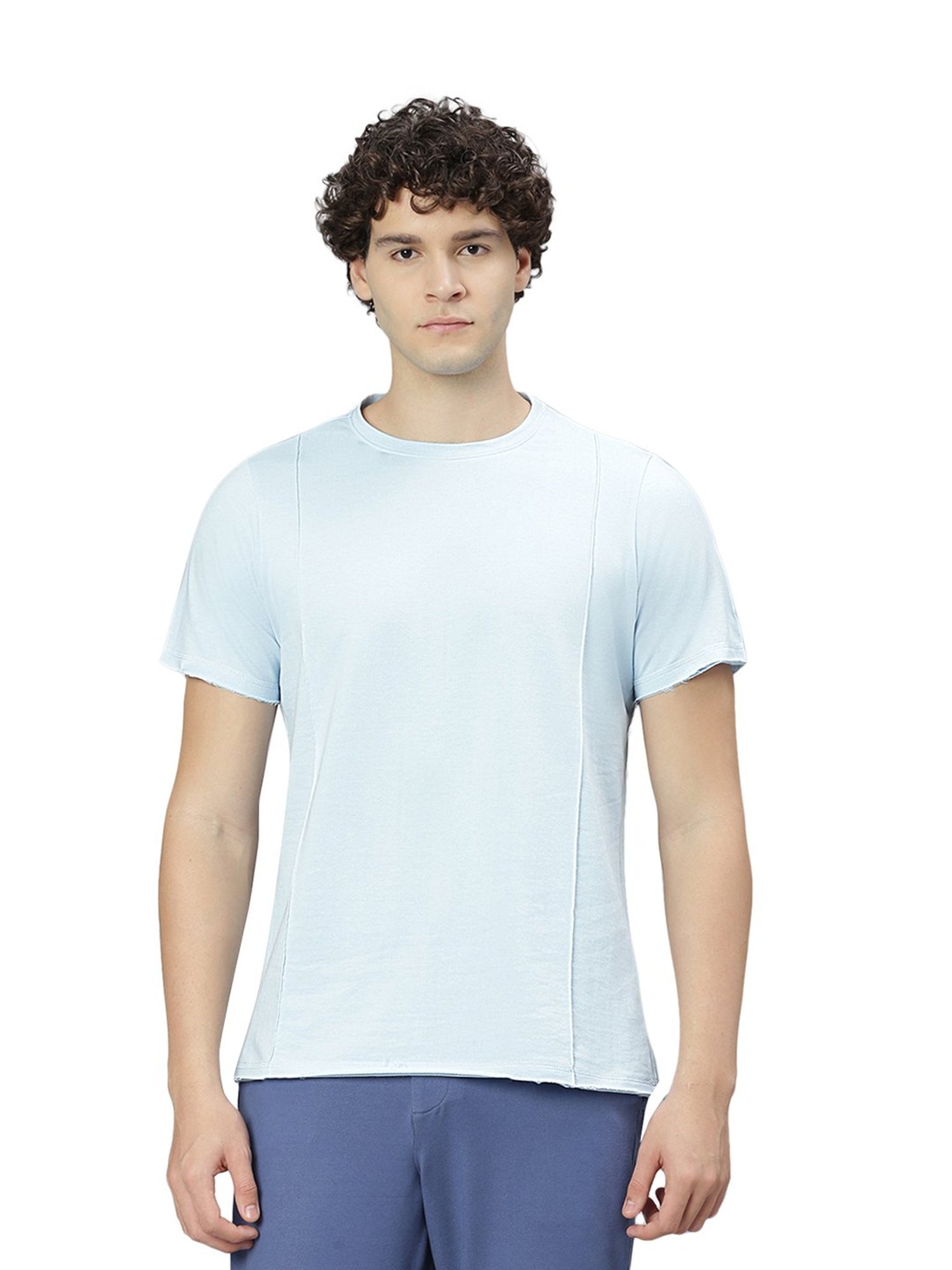 Slowave Light Blue Regular Fit T-Shirt