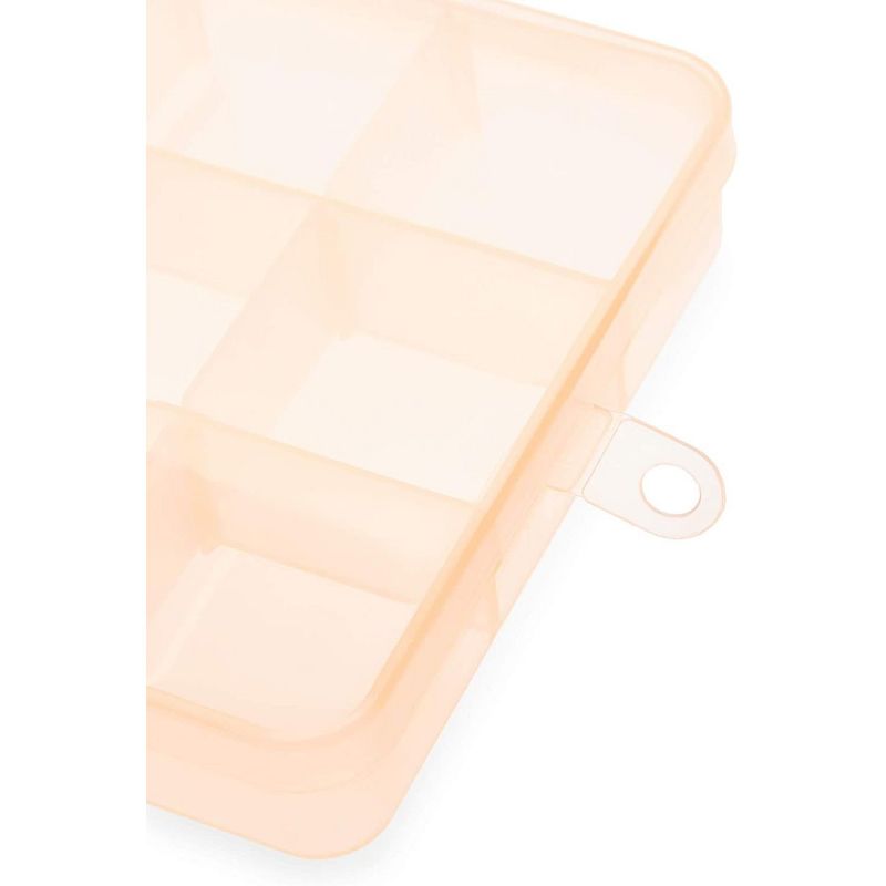 Bright Creations 6-Pack Plastic Bead Organizer Box with Dividers, 6 Colors Craft Supplies (7 x 4 x 1 in)