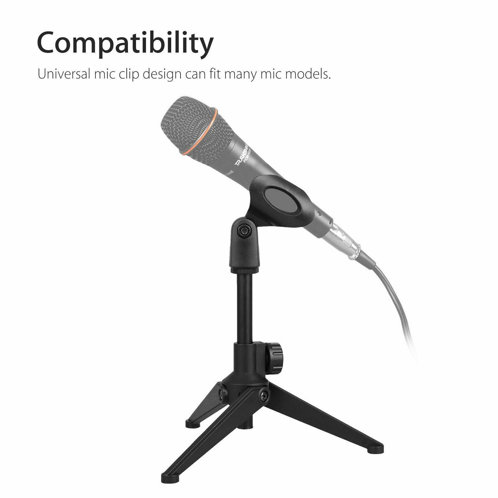 Adjustable Metal Desktop Table Mic Microphone Clamp Clip Holder Stand Tripod