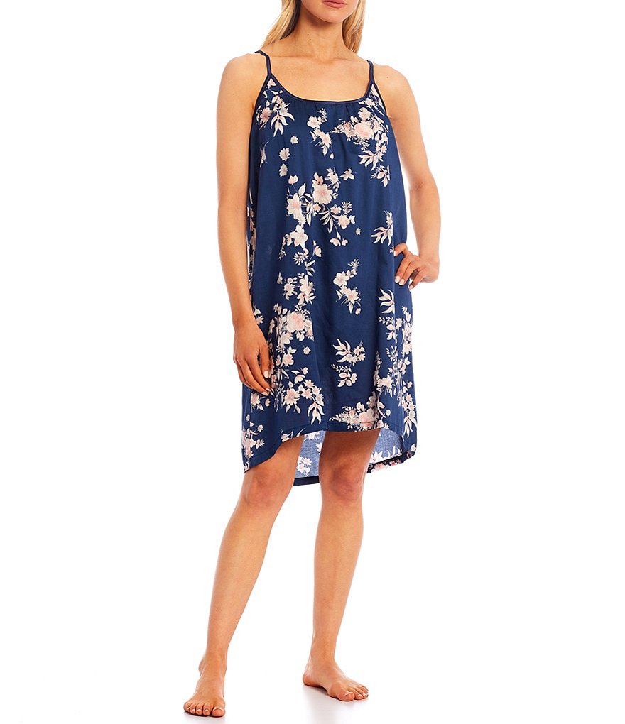 Papinelle Jardin Floral Print Sleeveless Sateen Woven Chemise