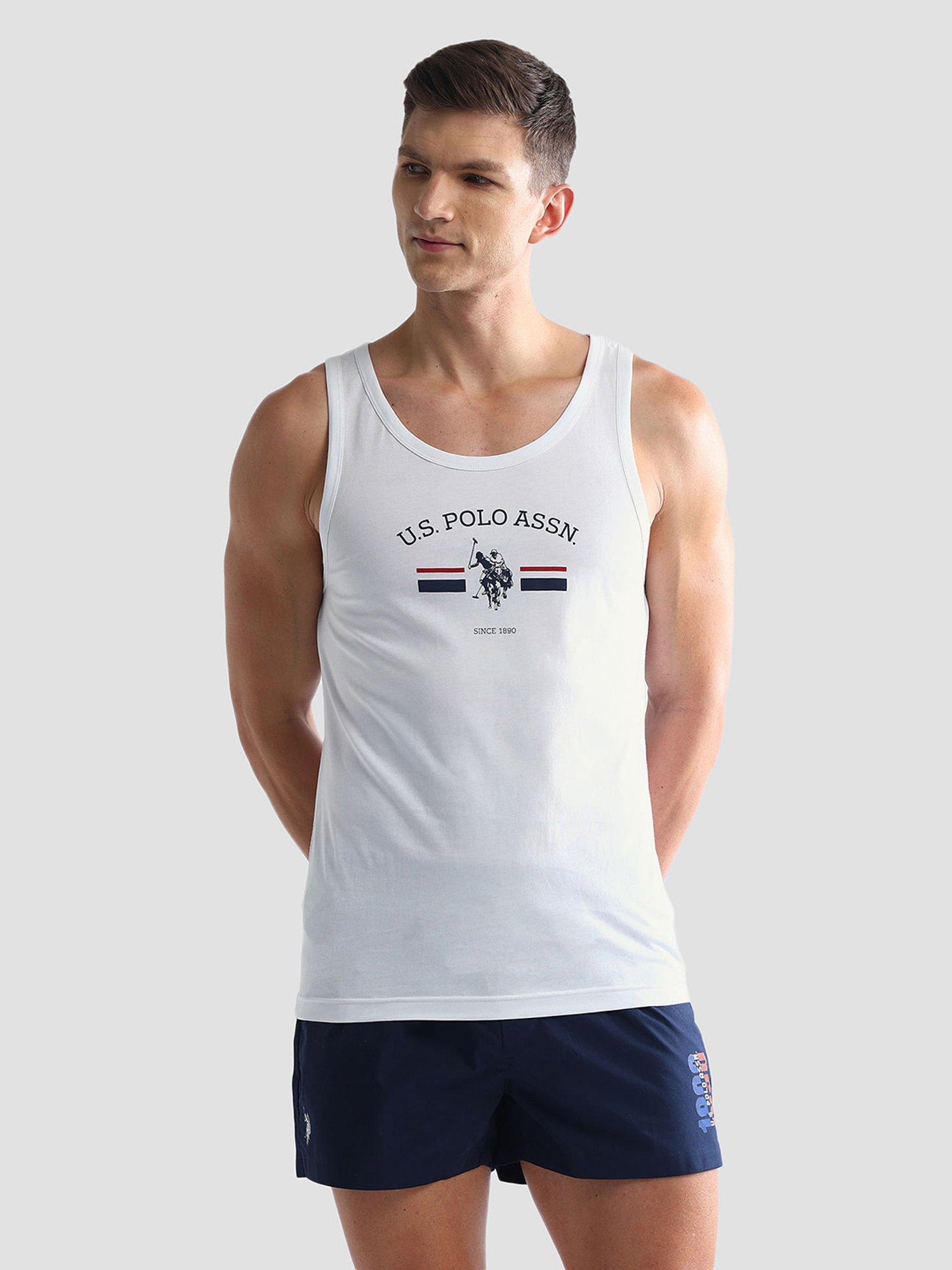 Cantabil Navy Blue Cotton Regular Fit Vest