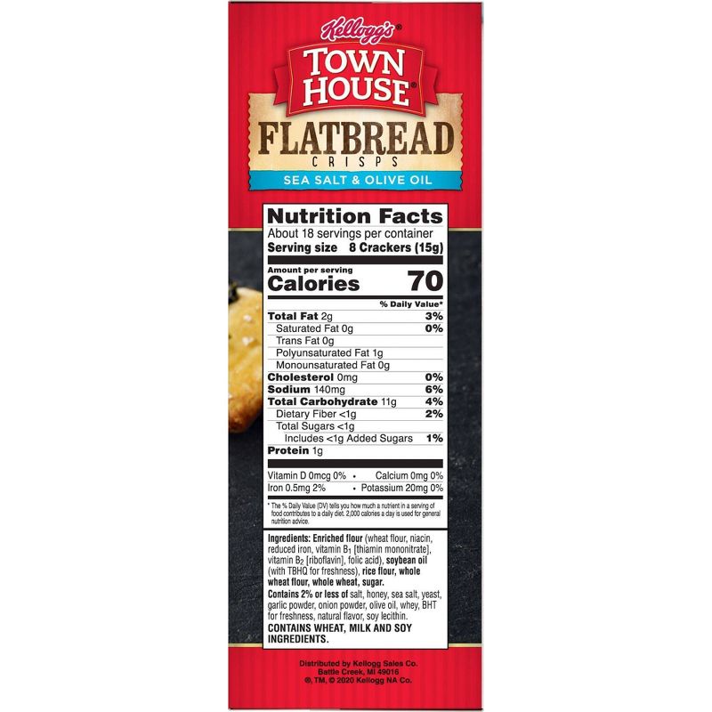 Kellog Town House Sea Salt & Olive Oil Flatbread Crisp Crackers - 9.5oz