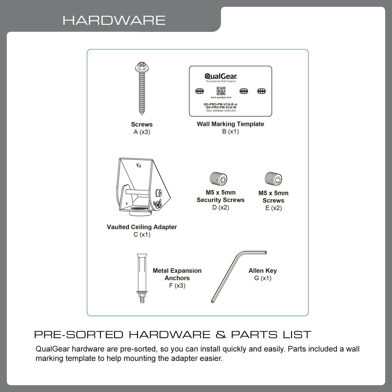QualGear QG-PRO-PM-VCA-B Pro-AV Sloped Ceiling Adapter for 1.5" Npt Threaded Pipe Projector Accessory