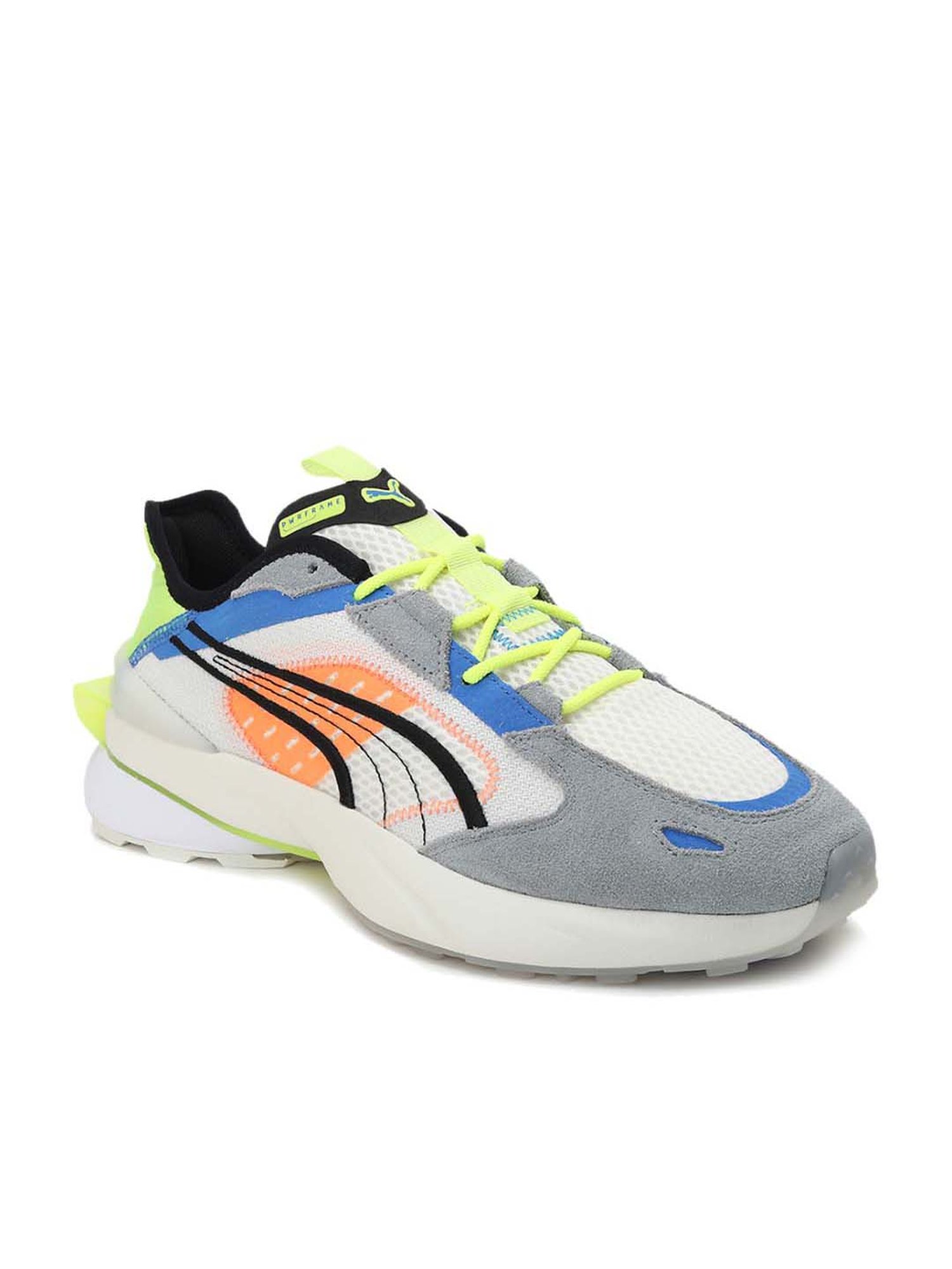 Puma Men's PWRFRAME OP 1 Abstract Trainers Beige Casual Sneakers