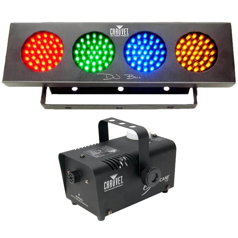 NEW! CHAUVET HURRICANE 700 H-700 Fog/Smoke Machine + DJ BANK LED RGBA Wash Light