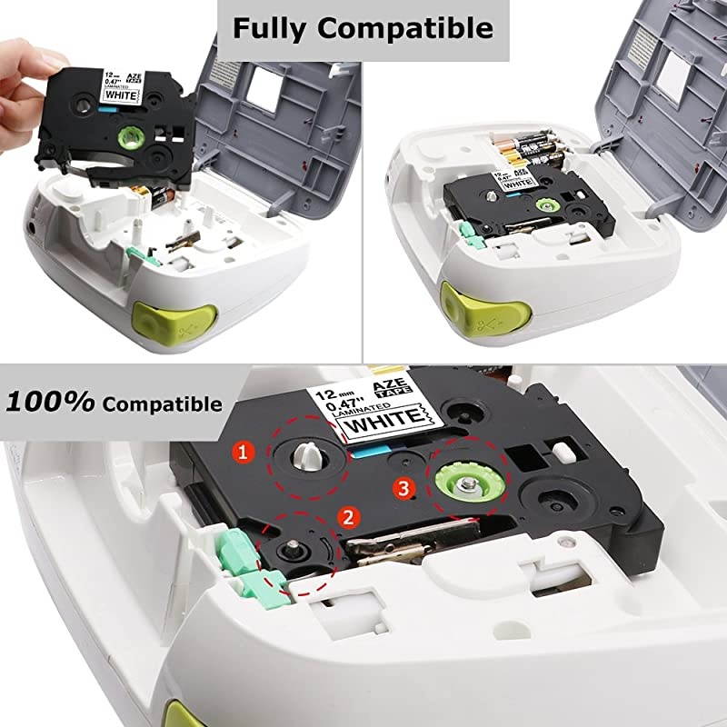 Compatible Label Tape Replacement for Brother P-Touch TZe-231(Black on White)TZe-335 TZ-335(White on Black)12mm 0.47Inch Laminated,for PT D210 H110 D600 1230PC 1280 Label Maker,26.2Ft,3Pack