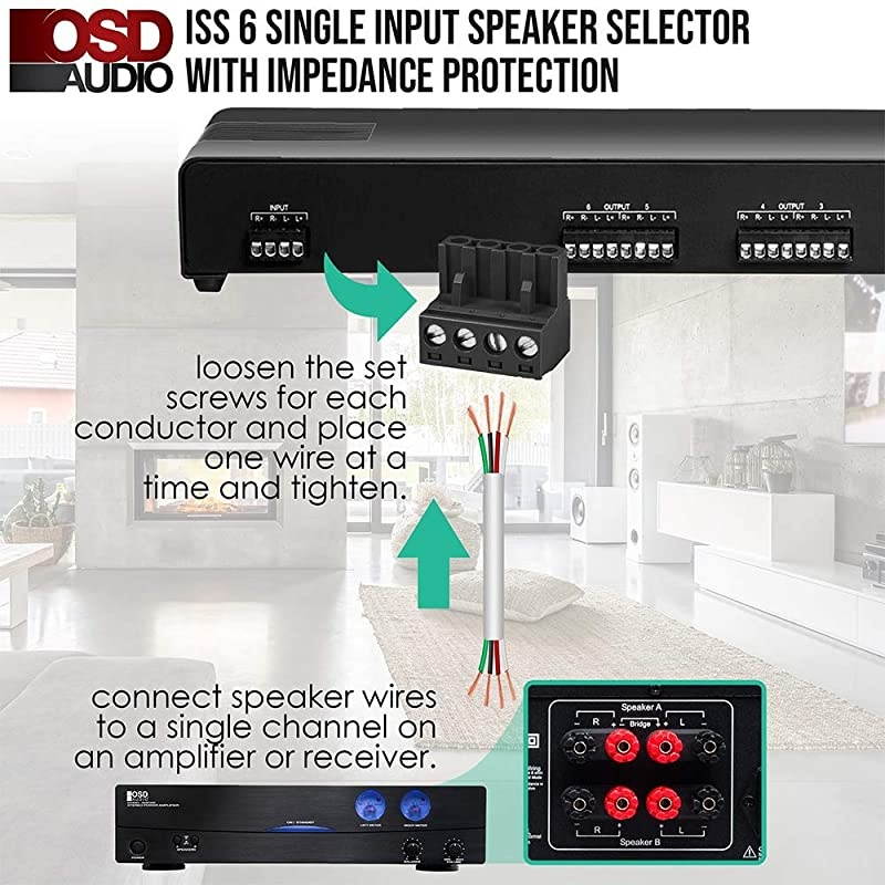 6 Zone Speaker Selector Switch Impedance Protection ISS6