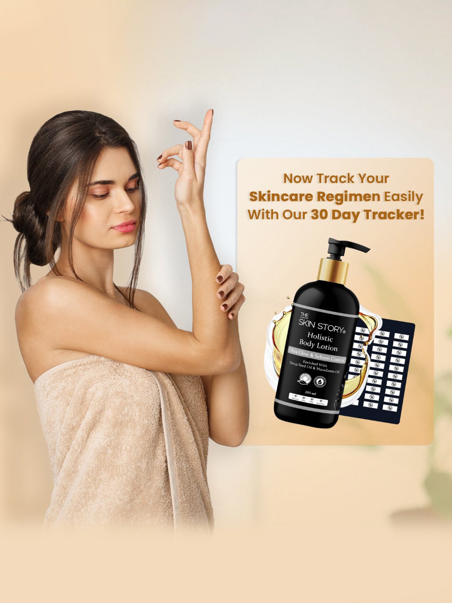 The Skin Story Hemp Seed Oil Holistic Body Lotion for Ultra Glow & Sebum Control - 280 ml