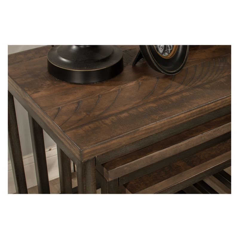 Castille Nesting Tables Set Of Three Metal Textured Black/Distressed Walnut - Hillsdale Furniture
