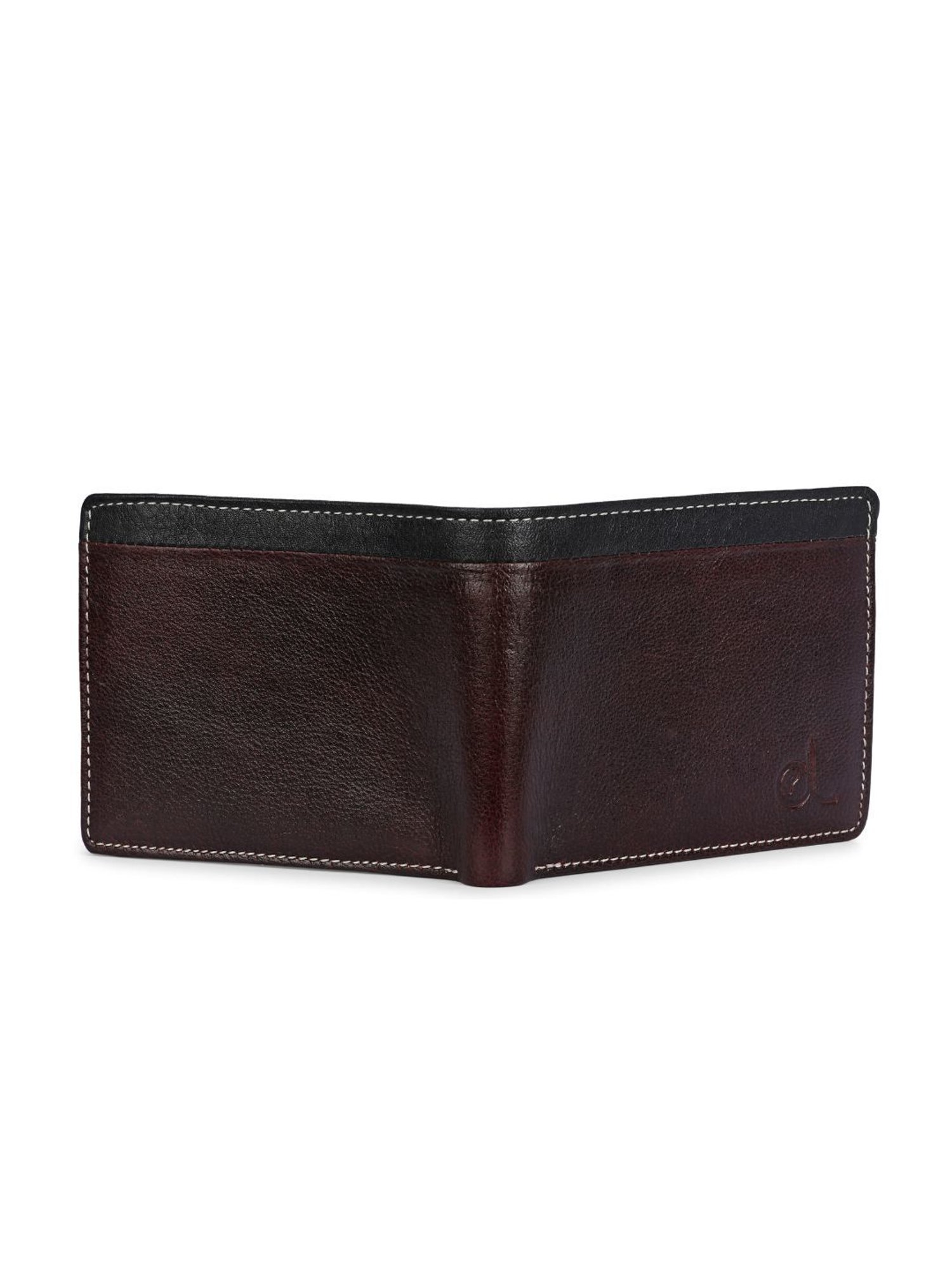 Clog London Brown Leather Small Bi-Fold Wallet for Men