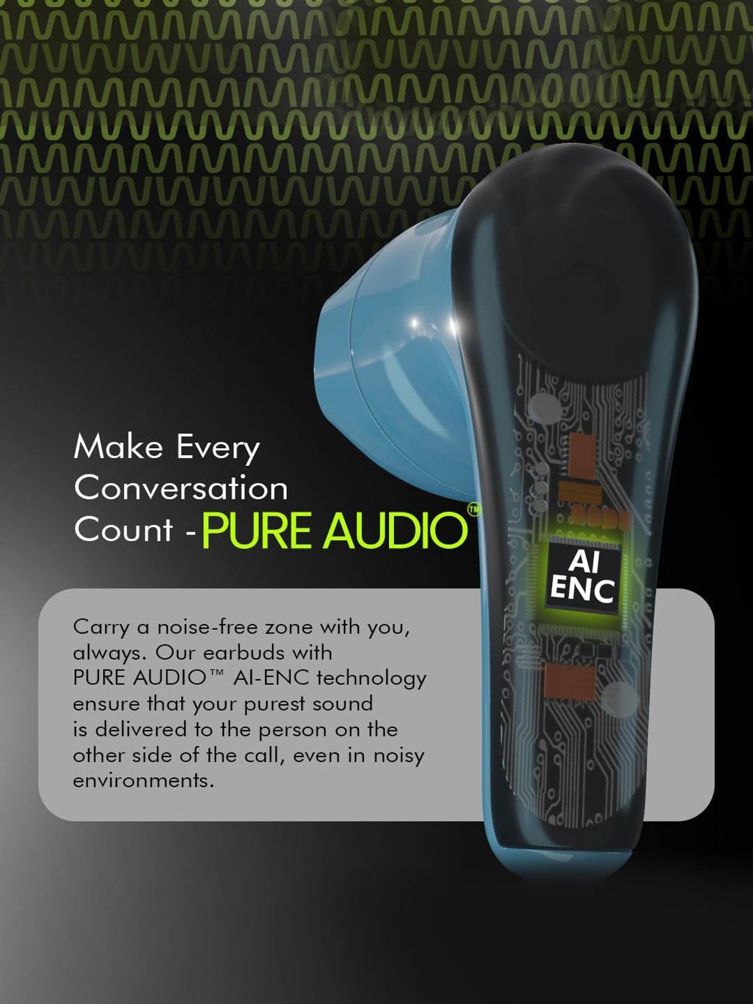 ACwO DwOTS 515 In Ear BT Earbuds with 50H Playtime, AI-ENC Technology (Sapphire Blue, True Wireless)