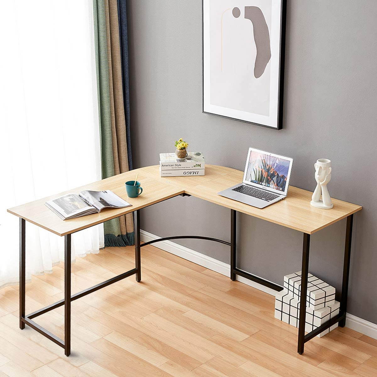 Lifetech Computer Desk 43.3" Modern Study Writing Desk for Home Office Simple Small Desk for Small Spaces, Black
