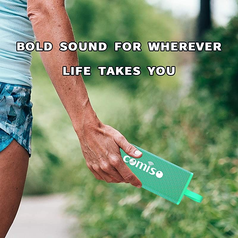 Bluetooth Speakers, IPX7 Waterproof Wireless Portable Speaker 10W Loud Crystal Clear Stereo Sound, 20 Hours Playtime Bluetooth 5.0 Built-in Mic for Call, Travel, Outdoor, Backyard