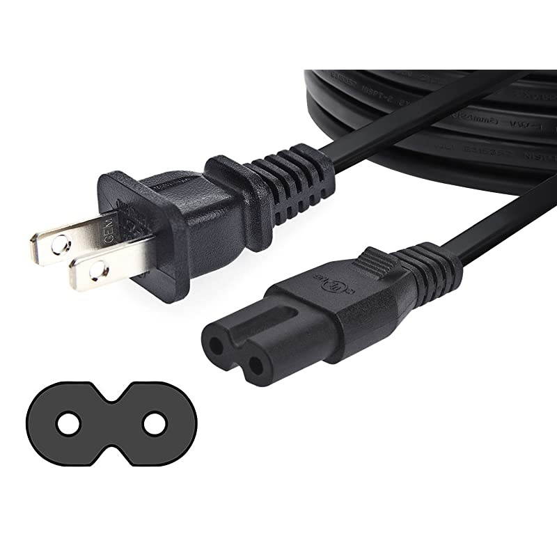 Basics Replacement Power Cable for PS4 Slim and Xbox One S X 6 Foot Cord Black