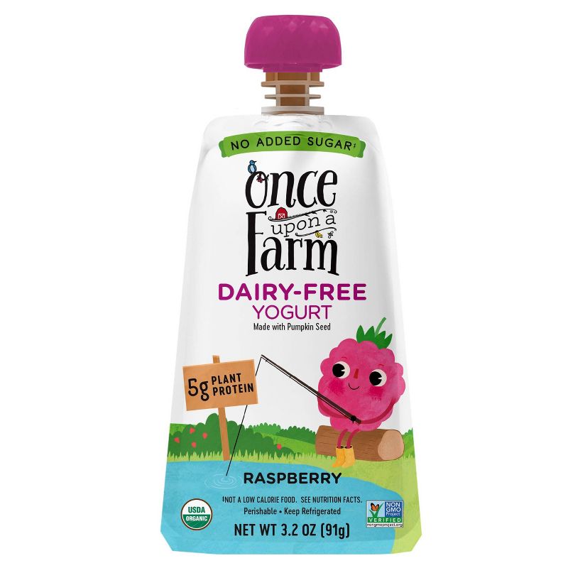 Once Upon a Farm Organic Raspberry Kids' Dairy-Free Yogurt - 3.2oz Pouch