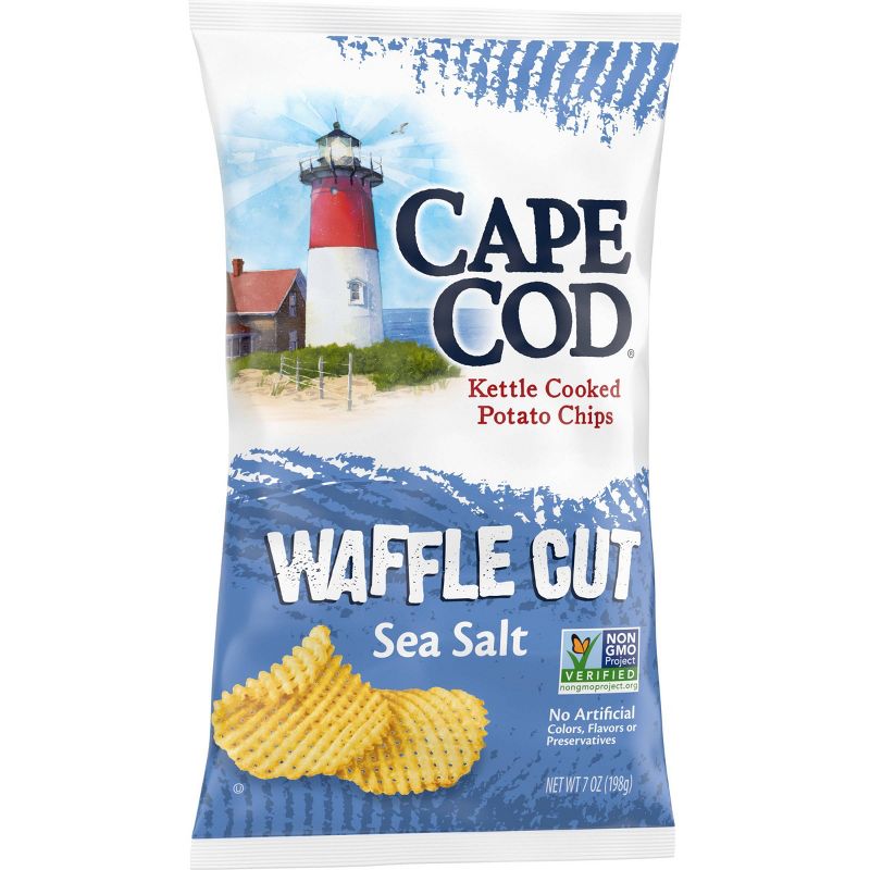 Cape Cod Sea Salt Flavored Kettle Cooked Waffle Cut Potato Chips - 7oz